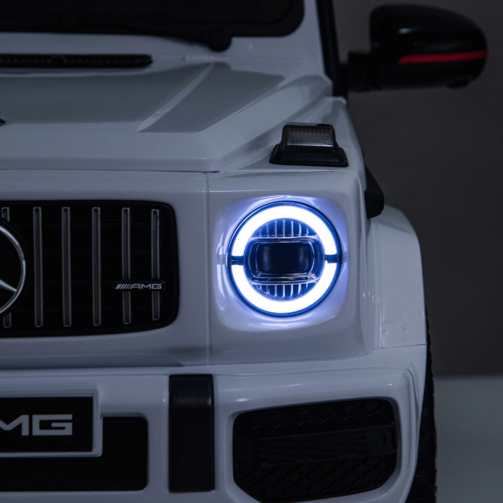 Licensed Mercedes-Benz AMG G63 Ηλεκτροκίνητο Παιδικό Αυτοκίνητο 12V – Με Τηλεχειριστήριο, Bluetooth, LED Φώτα & Ανοιγόμενες Πόρτες - ΛΕΥΚΟ - Image 15