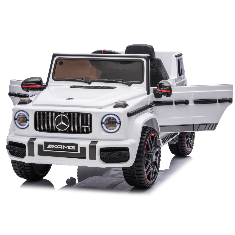 Licensed Mercedes-Benz AMG G63 Ηλεκτροκίνητο Παιδικό Αυτοκίνητο 12V – Με Τηλεχειριστήριο, Bluetooth, LED Φώτα & Ανοιγόμενες Πόρτες - ΛΕΥΚΟ - Image 5