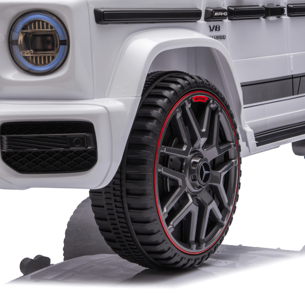Licensed Mercedes-Benz AMG G63 Ηλεκτροκίνητο Παιδικό Αυτοκίνητο 12V – Με Τηλεχειριστήριο, Bluetooth, LED Φώτα & Ανοιγόμενες Πόρτες - ΛΕΥΚΟ - Image 7