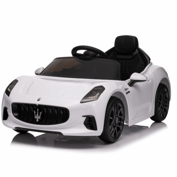 Licensed Maserati Ηλεκτροκίνητο Παιδικό Αυτοκίνητο 12V – Με Τηλεχειριστήριο, Bluetooth, LED Φώτα & Ανοιγόμενες Πόρτες - ΛΕΥΚΟ