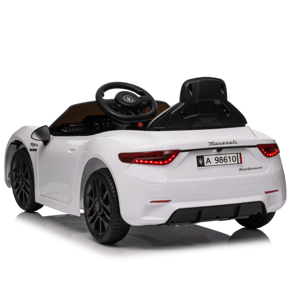 Licensed Maserati Ηλεκτροκίνητο Παιδικό Αυτοκίνητο 12V – Με Τηλεχειριστήριο, Bluetooth, LED Φώτα & Ανοιγόμενες Πόρτες - ΛΕΥΚΟ - Image 2