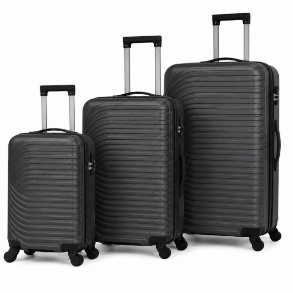MOVE Σετ Βαλίτσες 3 Τεμαχίων 20″-24″-28″ – Σκληρές, Ελαφριές & Ανθεκτικές – ΓΚΡΙ ΣΚΟΥΡΟ