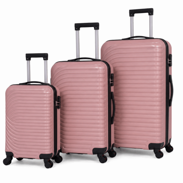 MOVE Σετ Βαλίτσες 3 Τεμαχίων 20″-24″-28″ – Σκληρές, Ελαφριές & Ανθεκτικές – ΡΟΖ ΧΡΥΣΟ
