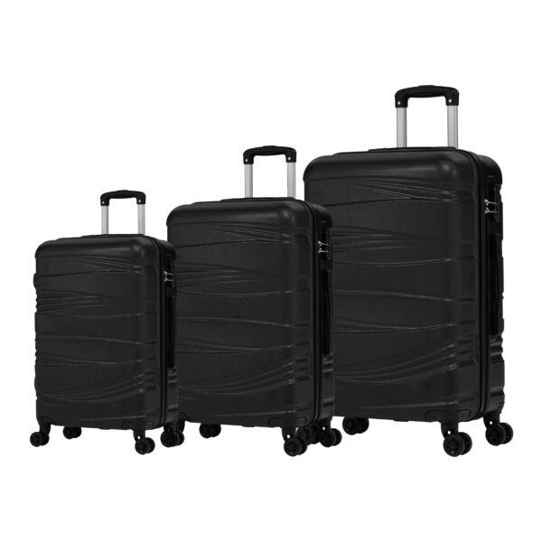 MILANO Σετ Βαλίτσες 3 Τεμαχίων 20″-24″-28″ – Σκληρές, Ελαφριές & Ανθεκτικές – ΜΑΥΡΟ