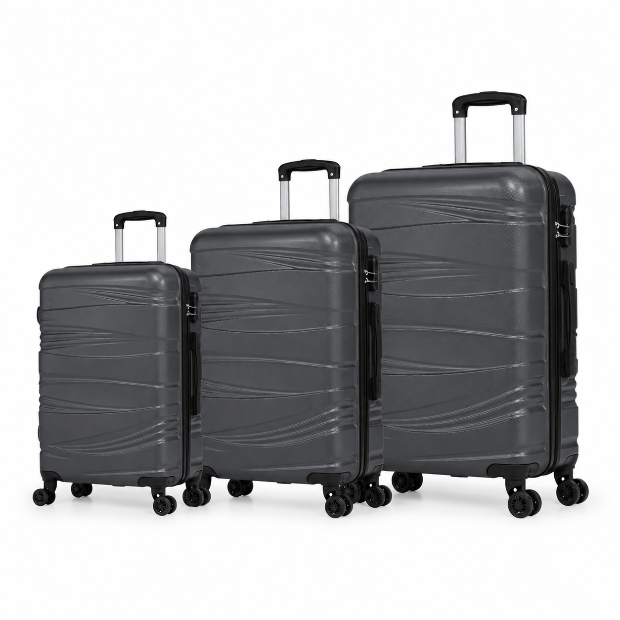 MILANO Σετ Βαλίτσες 3 Τεμαχίων 20″-24″-28″ – Σκληρές, Ελαφριές & Ανθεκτικές – ΓΚΡΙ ΣΚΟΥΡΟ