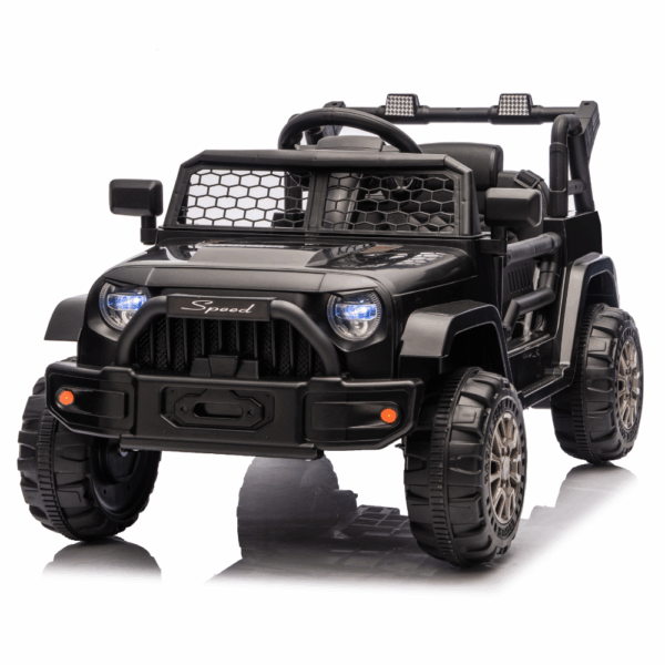 Ηλεκτροκίνητο Παιδικό Jeep Off-Road 12V – Με Τηλεχειριστήριο, LED Φώτα, Μουσική & Ανοιγόμενες Πόρτες - ΜΑΥΡΟ