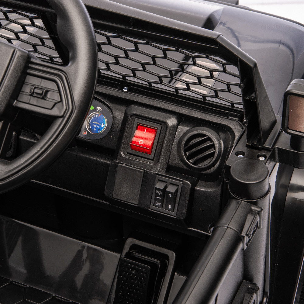 Ηλεκτροκίνητο Παιδικό Jeep Off-Road 12V – Με Τηλεχειριστήριο, LED Φώτα, Μουσική & Ανοιγόμενες Πόρτες - ΜΑΥΡΟ - Image 12