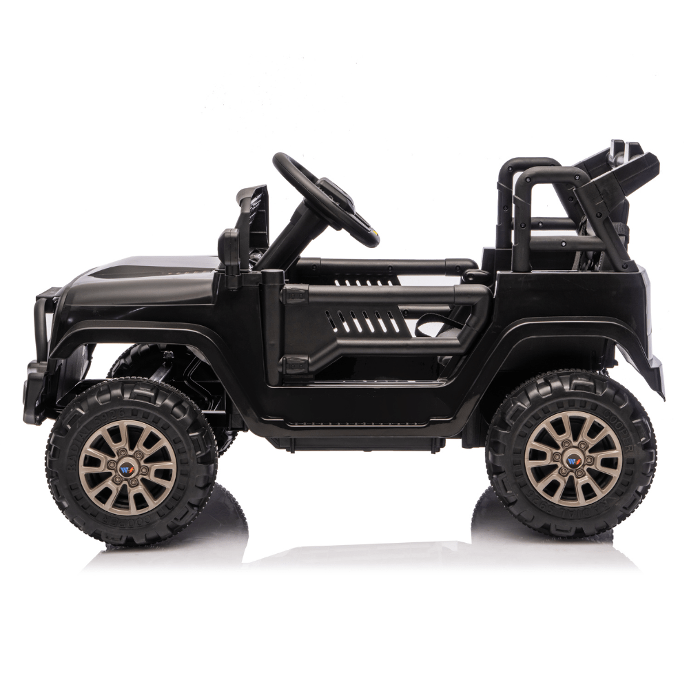 Ηλεκτροκίνητο Παιδικό Jeep Off-Road 12V – Με Τηλεχειριστήριο, LED Φώτα, Μουσική & Ανοιγόμενες Πόρτες - ΜΑΥΡΟ - Image 2