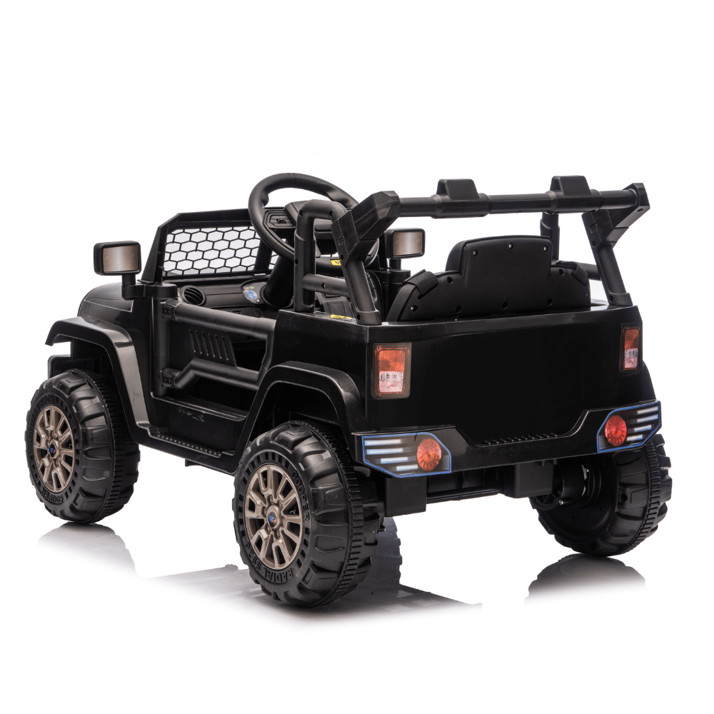 Ηλεκτροκίνητο Παιδικό Jeep Off-Road 12V – Με Τηλεχειριστήριο, LED Φώτα, Μουσική & Ανοιγόμενες Πόρτες - ΜΑΥΡΟ - Image 3