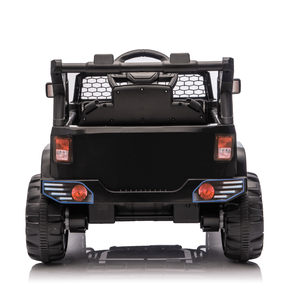 Ηλεκτροκίνητο Παιδικό Jeep Off-Road 12V – Με Τηλεχειριστήριο, LED Φώτα, Μουσική & Ανοιγόμενες Πόρτες - ΜΑΥΡΟ - Image 5