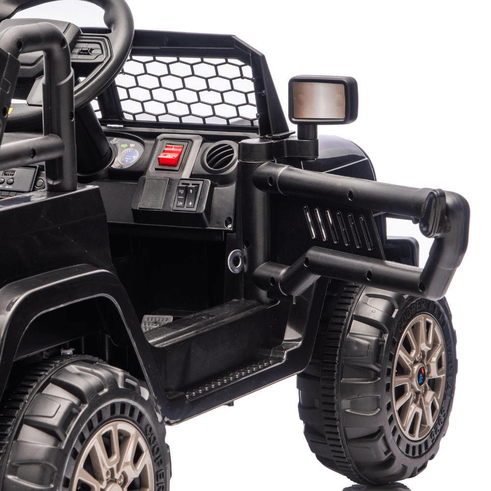 Ηλεκτροκίνητο Παιδικό Jeep Off-Road 12V – Με Τηλεχειριστήριο, LED Φώτα, Μουσική & Ανοιγόμενες Πόρτες - ΜΑΥΡΟ - Image 7