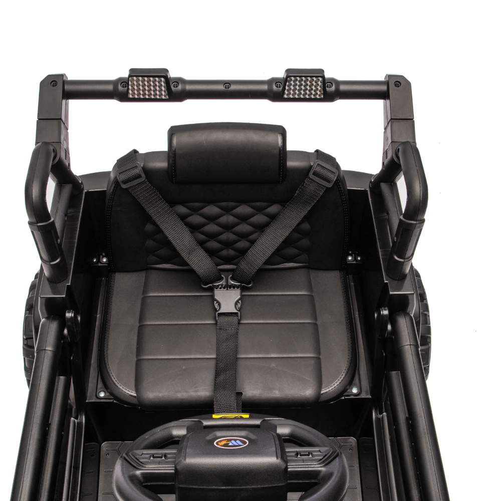 Ηλεκτροκίνητο Παιδικό Jeep Off-Road 12V – Με Τηλεχειριστήριο, LED Φώτα, Μουσική & Ανοιγόμενες Πόρτες - ΜΑΥΡΟ - Image 8