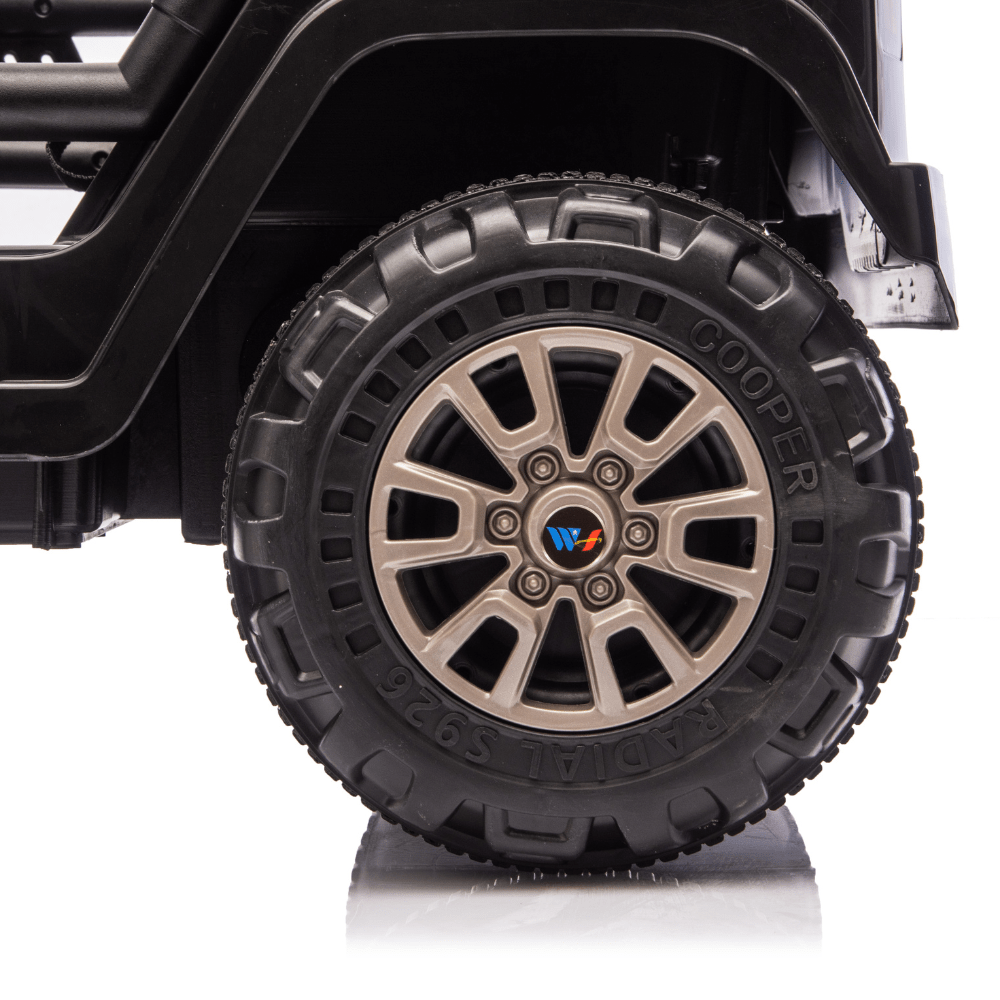 Ηλεκτροκίνητο Παιδικό Jeep Off-Road 12V – Με Τηλεχειριστήριο, LED Φώτα, Μουσική & Ανοιγόμενες Πόρτες - ΜΑΥΡΟ - Image 9