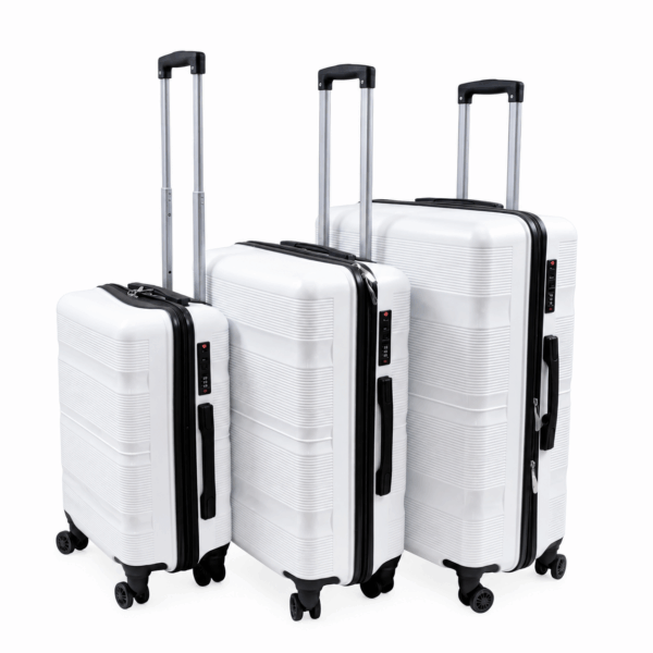TRAVEL LINE Σετ Βαλίτσες 3 Τεμαχίων 20″-24″-28″ – Σκληρές, Ελαφριές & Ανθεκτικές - ΛΕΥΚΗ