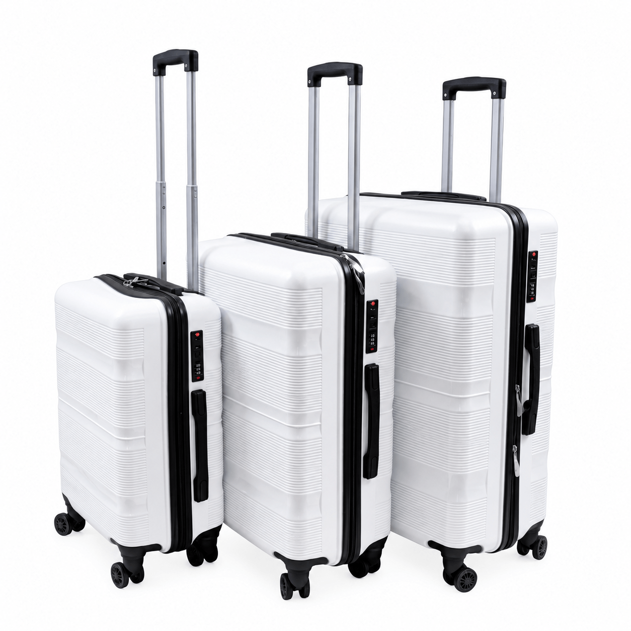 TRAVEL LINE Σετ Βαλίτσες 3 Τεμαχίων 20″-24″-28″ – Σκληρές, Ελαφριές & Ανθεκτικές - ΛΕΥΚΗ