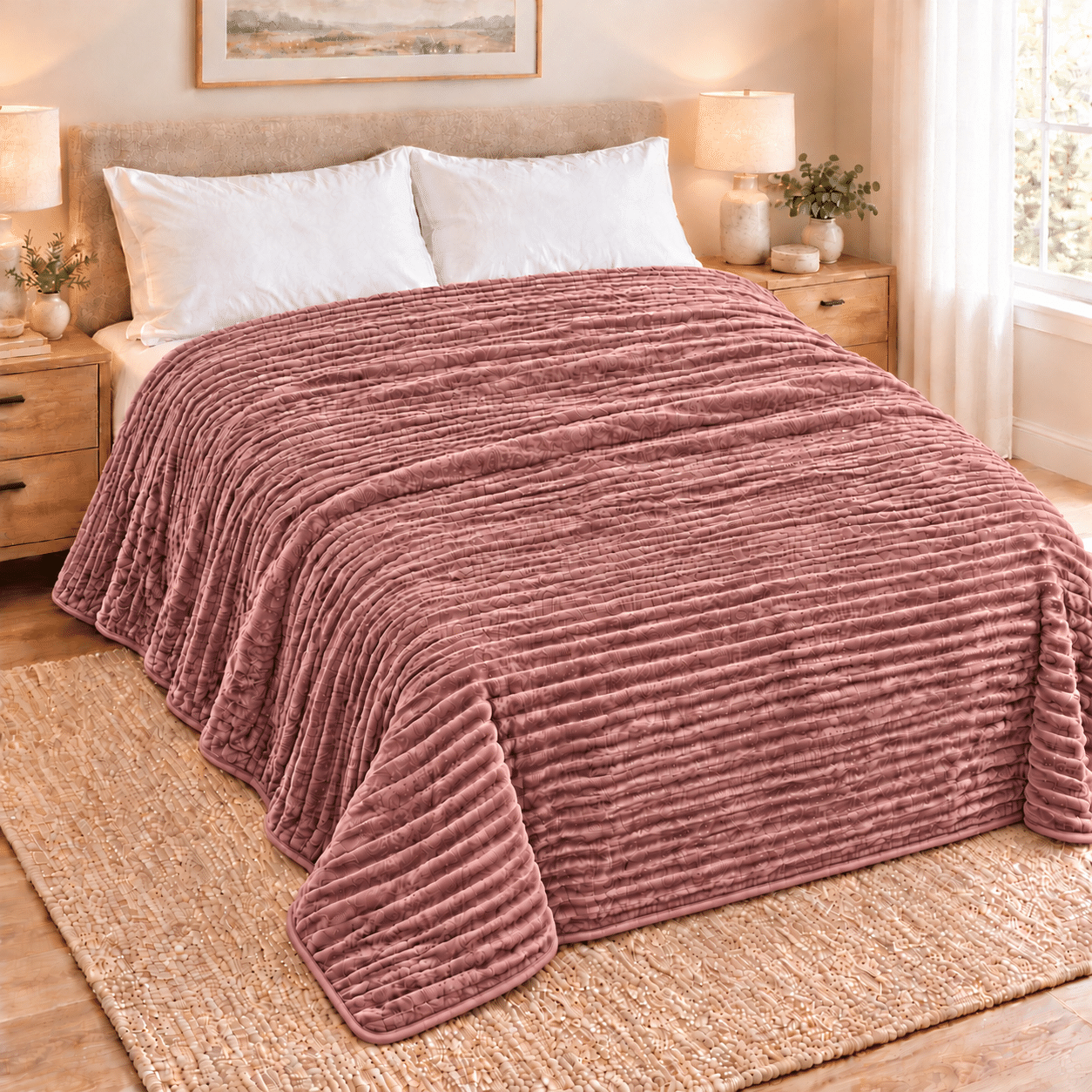 FLANNEL Sherpa Ultra Soft Διπλή Κουβέρτα 2KG - 220x230 - ΣΑΠΙΟ ΜΗΛΟ