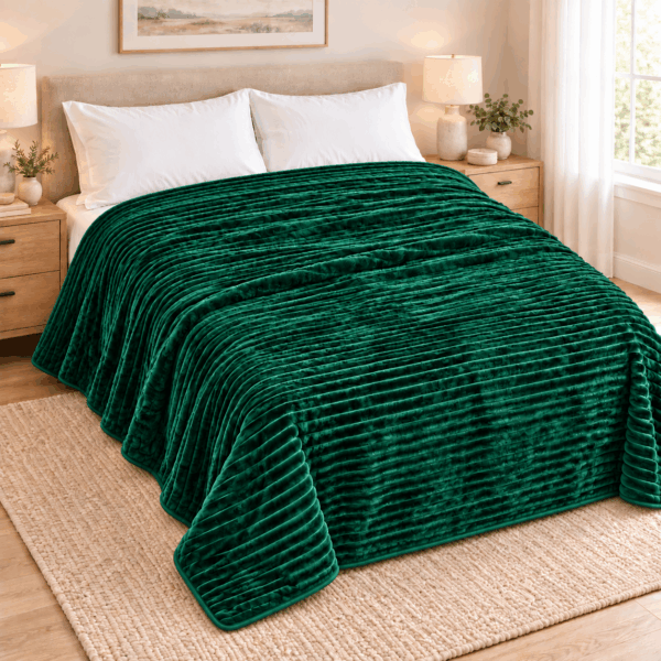 FLANNEL Sherpa Ultra Soft Διπλή Κουβέρτα 2KG - 220x230 - ΠΡΑΣΙΝΟ